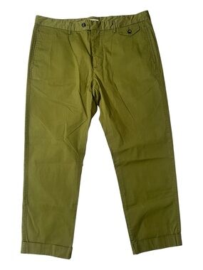 Michael Bastian mens 36 EU 54 olive green cotton blend regular fit chino pants